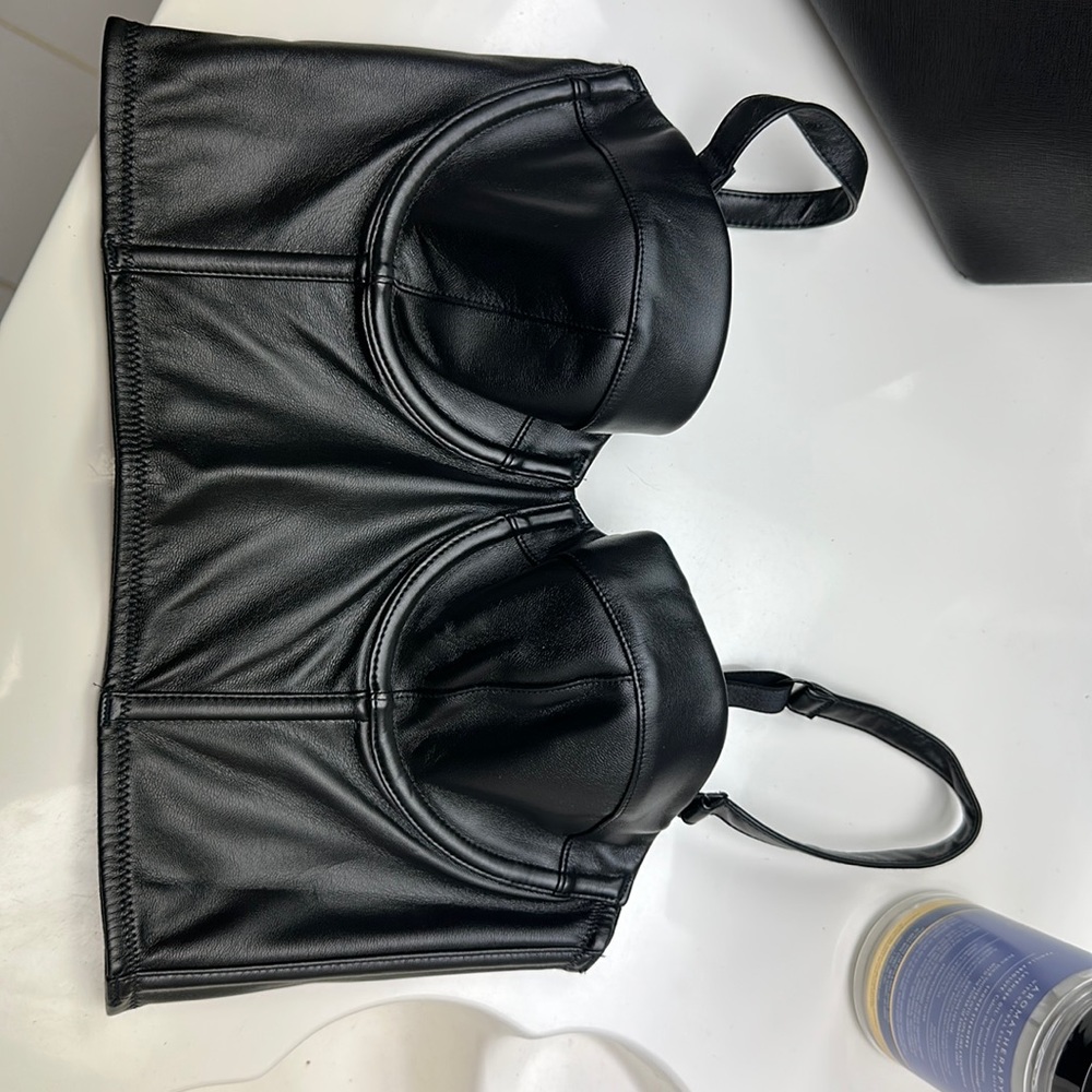 Victoria’s Secret faux leather bustier top
